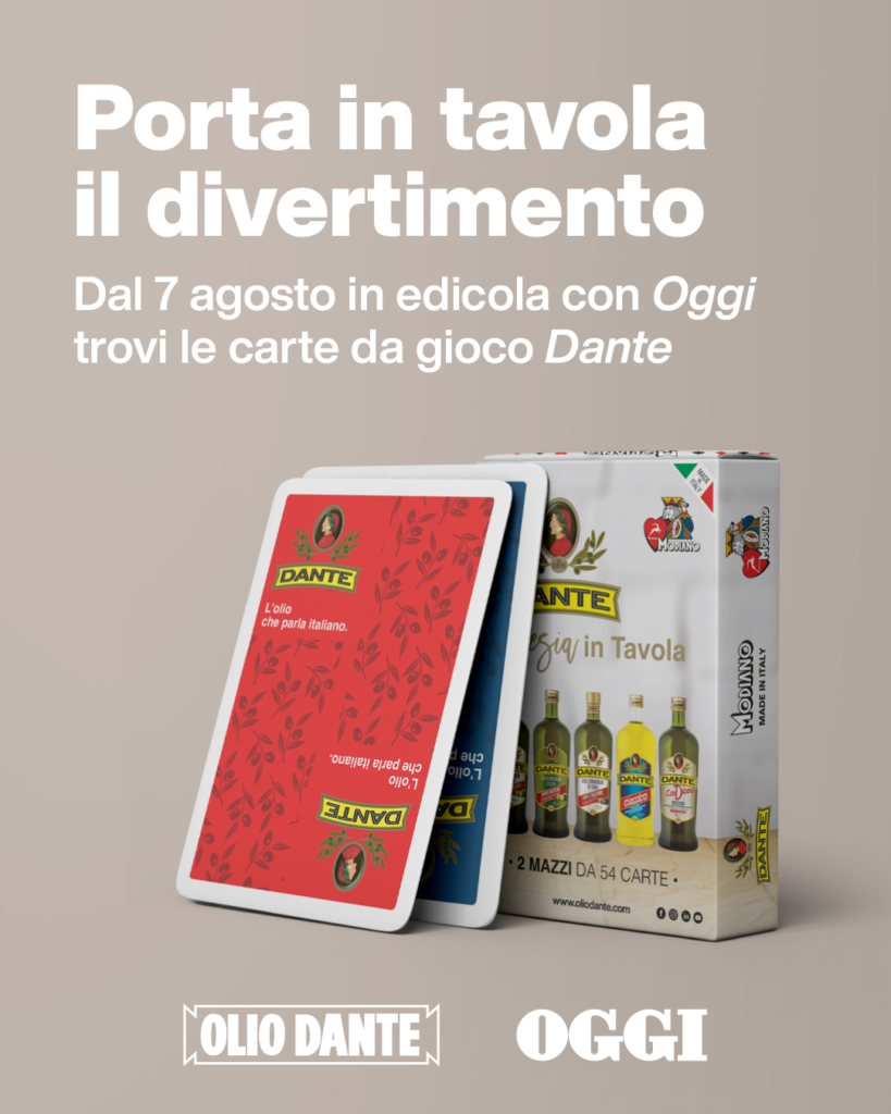 THE SUMMER GADGET BY OLIO DANTE IS HERE: MODIANO PLAYING CARDS AVAILABLE ON NEWSSTANDS WITH THE WEEKLY MAGAZINE OGGI