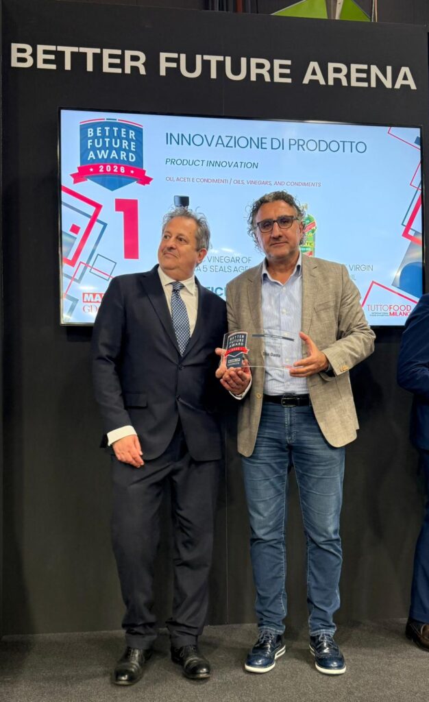 L’OLIO DI OLIVA VERGINE DANTE VINCE COME INNOVAZIONE DI PRODOTTO IL “BETTER FUTURE AWARD”